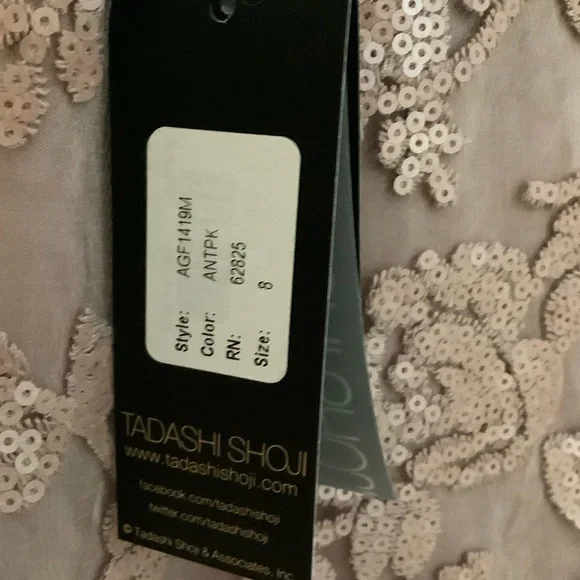 NWT Tadashi Shoji Blush Antique Pink Lace Cocktail Dress SIZE 8 - Picture 16 of 16